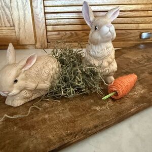 Homco Decorative Bunny Figurines Set - Beige